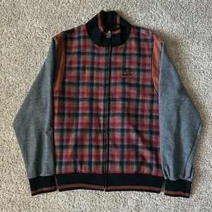 TODD JORDAN NIKE SB MULTI COLORED CHECKERED PRINT WOOL TRACK JACKET (Medium)